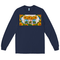 Navy american mason jar sunflower license plate Long Sleeve Tee - HRA Design Shop