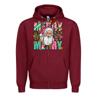 Burgundy merry merry merry Zipper Hoodie - AdoDesignShop