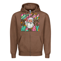 Chestnut merry merry merry Zipper Hoodie - AdoDesignShop