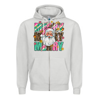 Dove Grey merry merry merry Zipper Hoodie - AdoDesignShop