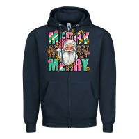Navy merry merry merry Zipper Hoodie - AdoDesignShop