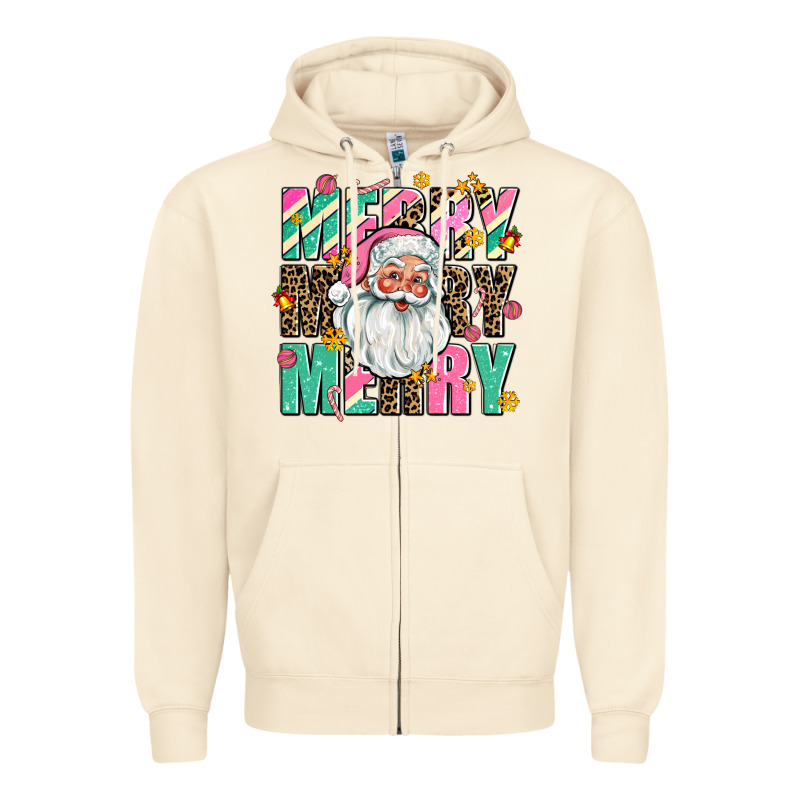 Merry Merry Merry Zipper Hoodie by AdoDesignShop | Teevron