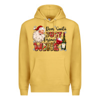 Antique Gold dear santa just bring wine Premium Hoodie - MaliasSmallBusiness