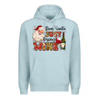 Blue Mist dear santa just bring wine Premium Hoodie - MaliasSmallBusiness