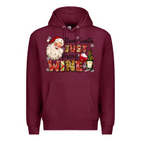 Burgundy dear santa just bring wine Premium Hoodie - MaliasSmallBusiness