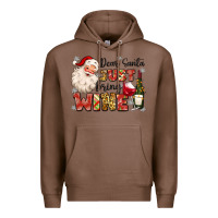 Chestnut dear santa just bring wine Premium Hoodie - MaliasSmallBusiness