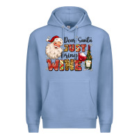 Colony Blue dear santa just bring wine Premium Hoodie - MaliasSmallBusiness