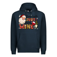 Navy dear santa just bring wine Premium Hoodie - MaliasSmallBusiness