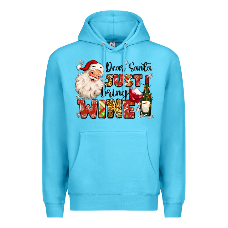 Dear Santa Just Bring Wine Premium Hoodie by MaliasSmallBusiness | Teevron