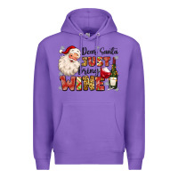 Purple dear santa just bring wine Premium Hoodie - MaliasSmallBusiness