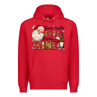 Red dear santa just bring wine Premium Hoodie - MaliasSmallBusiness