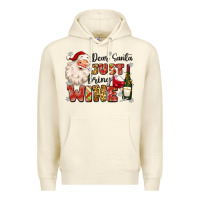 Sandshell dear santa just bring wine Premium Hoodie - MaliasSmallBusiness