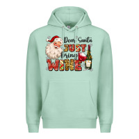 Seafoam dear santa just bring wine Premium Hoodie - MaliasSmallBusiness