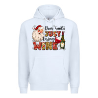 White dear santa just bring wine Premium Hoodie - MaliasSmallBusiness