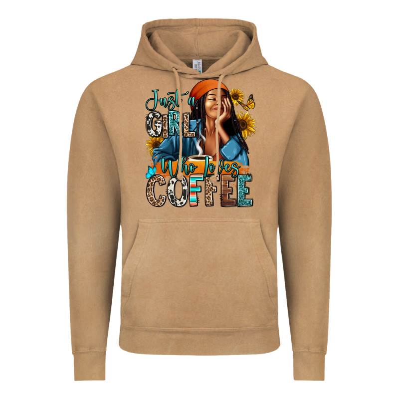 Just A Girl Who Loves Coffee Vintage Hoodie by RanaPortraitStore | Teevron