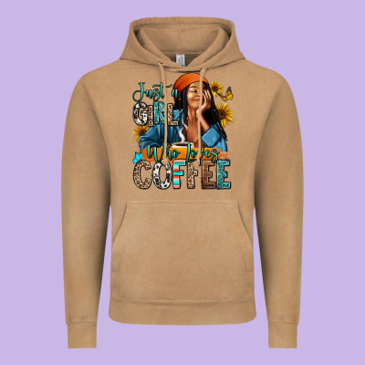 Vintage Hoodie Just a girl who loves coffee