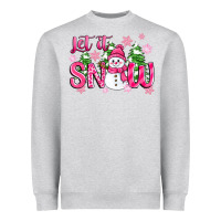 Pink Christmas Let It Snow Heavyweight Sweatshirt | Teevron
