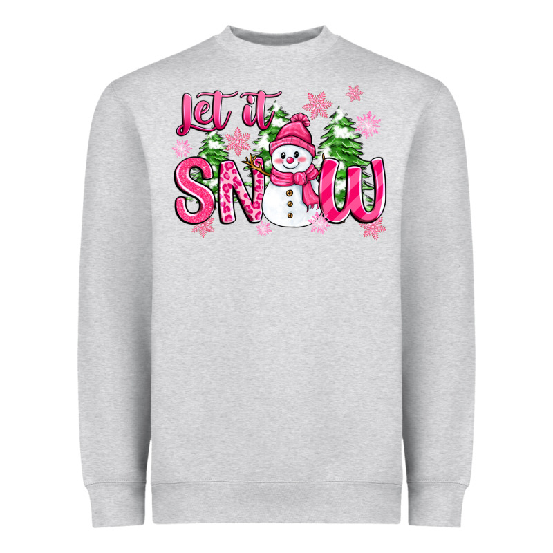 Pink Christmas Let It Snow Heavyweight Sweatshirt by Zillion Design Studio | Teevron