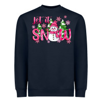 Navy pink christmas let it snow Heavyweight Sweatshirt - Zillion Design Studio