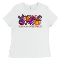 White peace love halloween Ladies Tee - AdoDesignShop