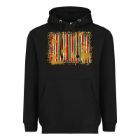 Black christmas reindeers leopard background Heavyweight Hoodie - BarkalooDesign