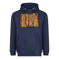 Navy christmas reindeers leopard background Heavyweight Hoodie - BarkalooDesign