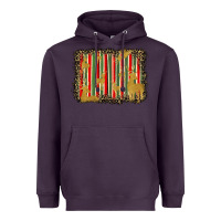 Plum christmas reindeers leopard background Heavyweight Hoodie - BarkalooDesign