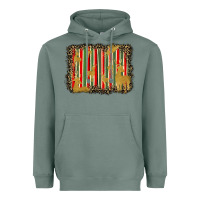 Sage christmas reindeers leopard background Heavyweight Hoodie - BarkalooDesign