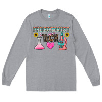 Heather Grey phlebotomist tech Long Sleeve Tee - CowhideDigitalArt