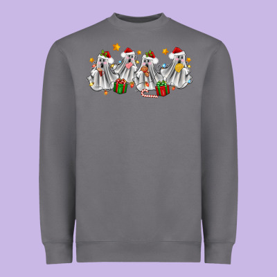 Pantasmas Ghost Christmas Heavyweight Sweatshirt Designed By Zillion Design Studio