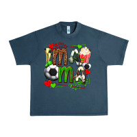 Midnight Navy mama soccer with popcorn Urban Heavy Tee - texasbilliewilder