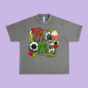 Mama Soccer With Popcorn Urban Heavy Tee Designed By Texasbilliewilder