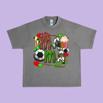 Mama Soccer With Popcorn Urban Heavy Tee Designed By Texasbilliewilder