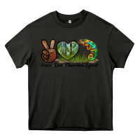 Asphalt Peace Love Chameleon Lizard Heavy Core Tee - LillyAllenDesigns
