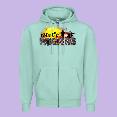 Never Forgotten Zipper Hoodie Designed By Jahusdesignshop