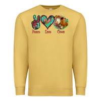 Antique Gold Peace Love Cows Premium Sweatshirt - Jasminsmagicworld