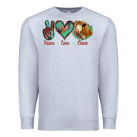 Heather Grey Peace Love Cows Premium Sweatshirt - Jasminsmagicworld