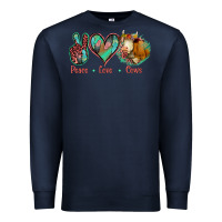Navy Peace Love Cows Premium Sweatshirt - Jasminsmagicworld