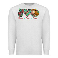 Oatmeal Heather Peace Love Cows Premium Sweatshirt - Jasminsmagicworld
