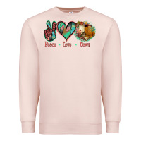 Pale Pink Peace Love Cows Premium Sweatshirt - Jasminsmagicworld
