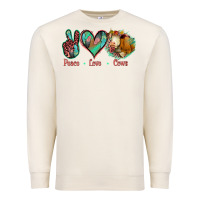 Sandshell Peace Love Cows Premium Sweatshirt - Jasminsmagicworld
