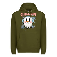 Army Green chill out christmas snowman Premium Hoodie - MaliasSmallBusiness