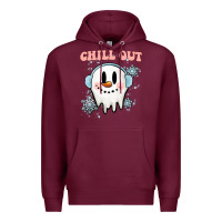 Burgundy chill out christmas snowman Premium Hoodie - MaliasSmallBusiness