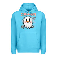 Ocean Blue chill out christmas snowman Premium Hoodie - MaliasSmallBusiness