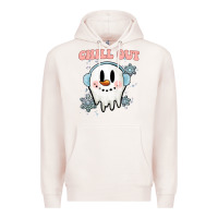 Pale Pink chill out christmas snowman Premium Hoodie - MaliasSmallBusiness