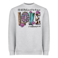 Heather Grey western let all that you do be done in love with g Heavyweight Sweatshirt - texasbilliewilder