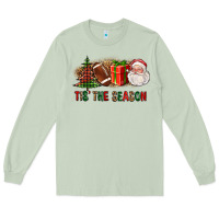 Matcha Tis The Season Christmas With Football And Santa Long Sleeve Tee - FaDigitalArtStudio