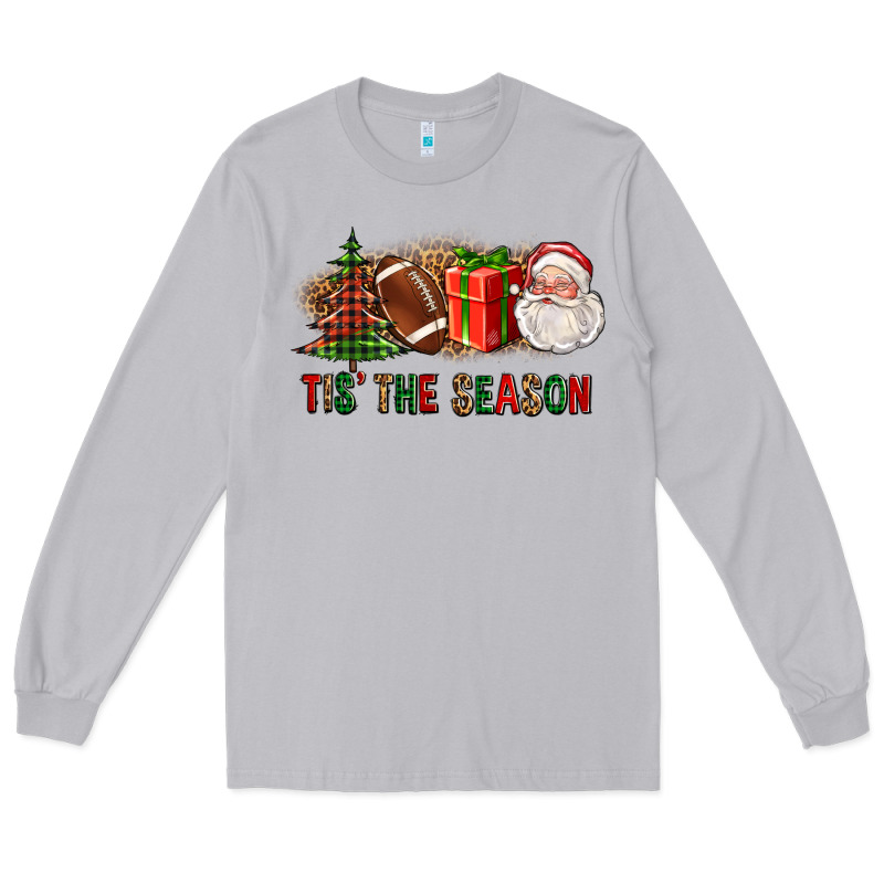 Tis The Season Christmas With Football And Santa Long Sleeve Tee by FaDigitalArtStudio | Teevron