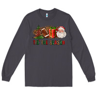 Smoke Tis The Season Christmas With Football And Santa Long Sleeve Tee - FaDigitalArtStudio