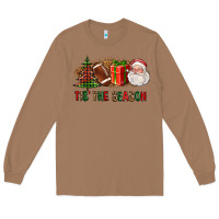 Toasted Coconut Tis The Season Christmas With Football And Santa Long Sleeve Tee - FaDigitalArtStudio
